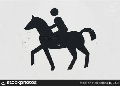black and white illustration of a rider
