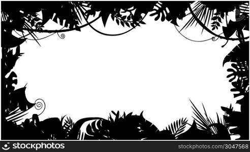 Black And White Jungle Landscape Silhouette Animation Loop