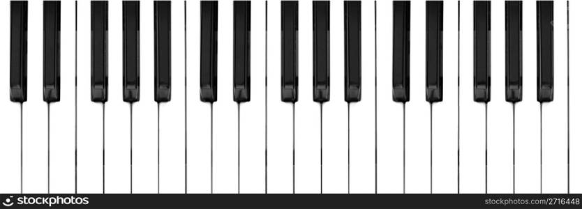 Black and white keys on music keyboard. Music keyboard