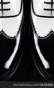 black and white leather mafia shoes
