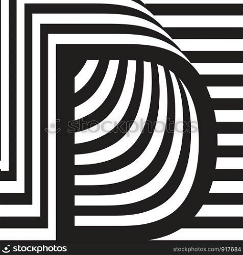 Black and white letter D design template vector illustration