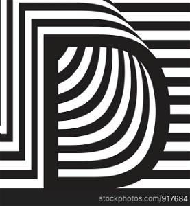 Black and white letter D design template vector illustration