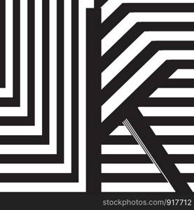 Black and white letter k design template vector illustration