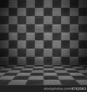 Black and white luxury room of square pattern material