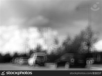 Black and white Norway car traffic bokeh with background. Black and white Norway car traffic bokeh with background hd