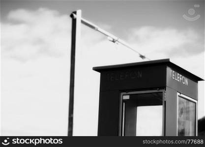 Black and white Norway telephone booth backdrop. Black and white Norway telephone booth backdrop hd
