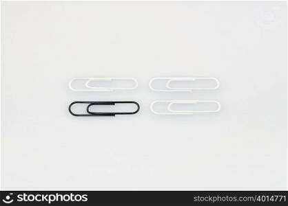 Black and white paperclips
