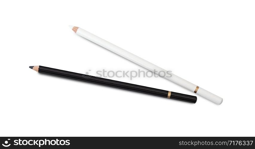 Black and white pencil isolated on white background. With clipping path