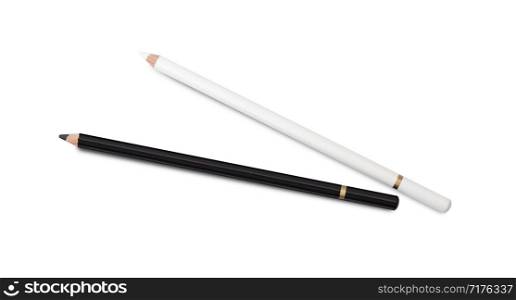 Black and white pencil isolated on white background. With clipping path