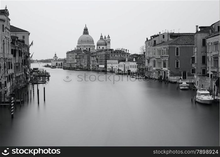 Black and white photo Grand canal, Venice, Italy