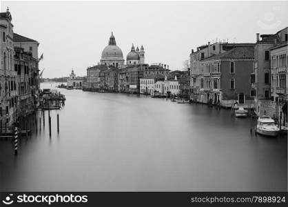 Black and white photo Grand canal, Venice, Italy