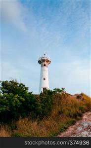 Black and white photo of old Lighthouse at Laem Tanod Cape Koh Lanta, Krabi, Thailand