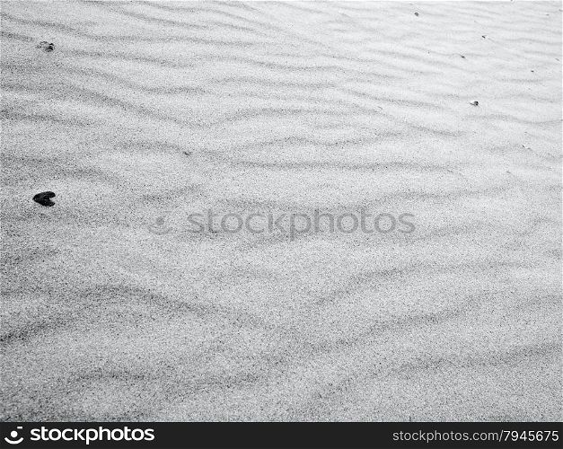 Black and white photo of sand dune ripples