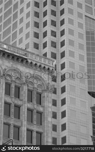 Black and White Photograph of Curry Building and Toronto Dominion Bank Building