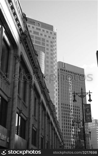 Black and White Photograph of Curry Building, Toronto Dominion Bank and Richardson Building