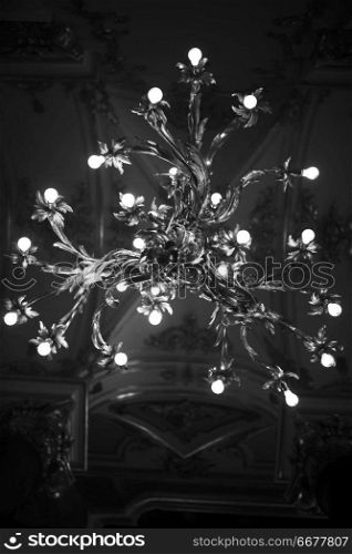 Black and white poster luxury Interior in the Peterhof