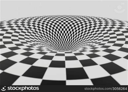 Black and white striped tunnel animation background animation 3d rendering