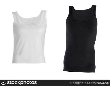 Black and white T-shirts isolated on white background. Black and white T-shirts isolated