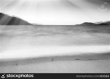 Black and white tidal waves with light leak landscape background. Black and white tidal waves with light leak landscape background hd