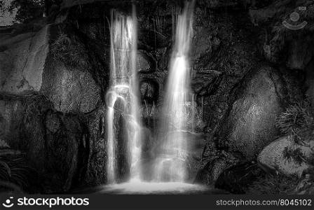 Black and White Waterfall