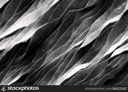 Black and white wavy seamless textile pattern 3d illustrated