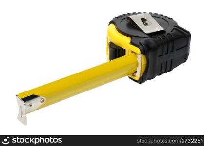 Black and yellow yardstick on a white background, isolated