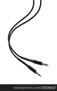 black audio cable isolated on white
