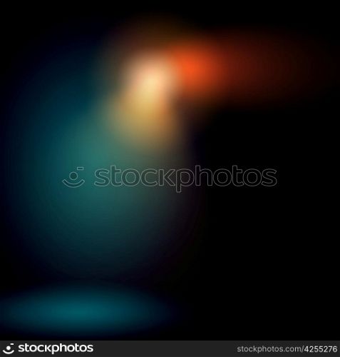 Black background with colour light spot