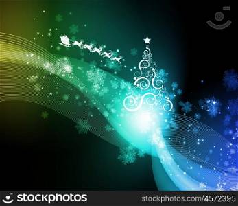 Black background with traditional Christmas decoration symbols