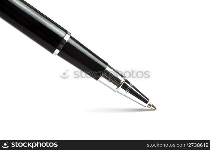 Black Ball Point Pen writing on white background