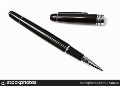 Black Ballpoint Pen Isolated On White background