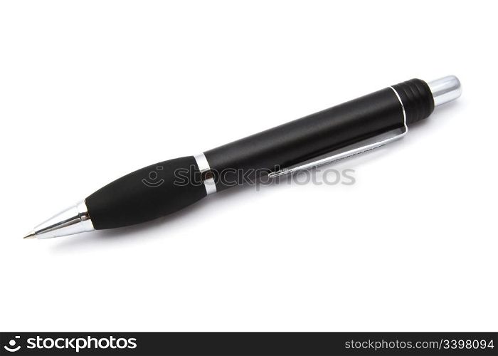 Black Ballpoint Pen Isolated On White background