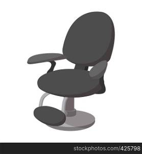 Black barber chair cartoon icon on a white background. Black barber chair cartoon icon