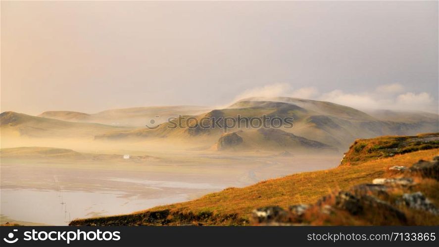 Black Beach sunset landscape in Iceland, Europe