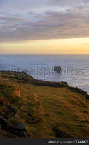 Black Beach sunset landscape in Iceland, Europe