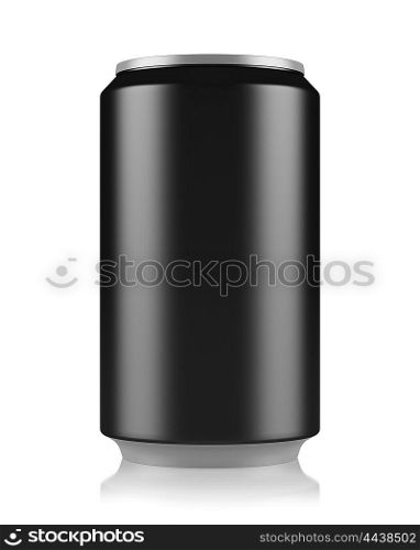black beer can isolated on white background