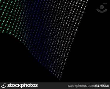 black binary numbers on dark background