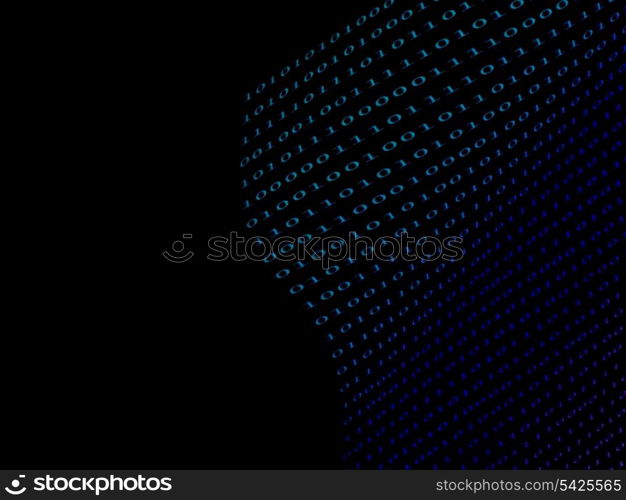 black binary numbers on dark background