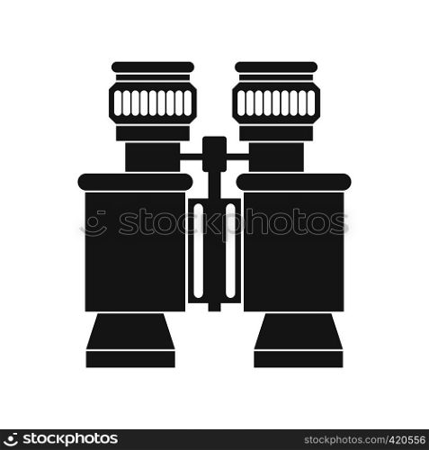 Black binoculars simple icon isolated on white background. Black binoculars icon