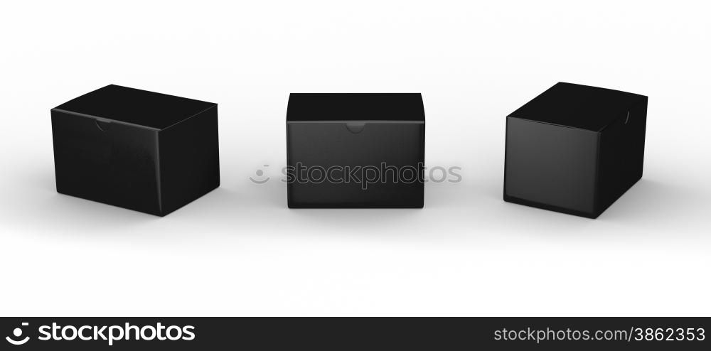 Black blank box packaging with clipping path, template for variety of product like software, electronic device, medical or health care &#xA;