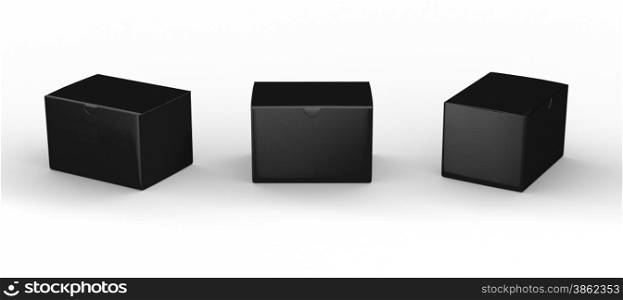 Black blank box packaging with clipping path, template for variety of product like software, electronic device, medical or health care &#xA;
