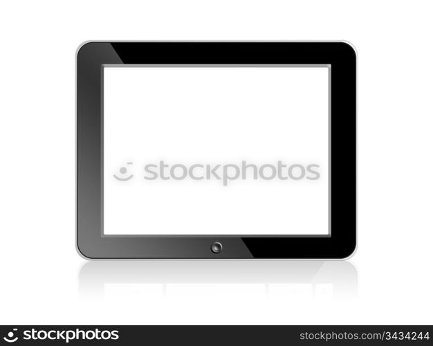 Black blank Digital LCD Frame isolated on white background.