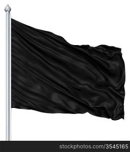 Black blank flag waving in the wind