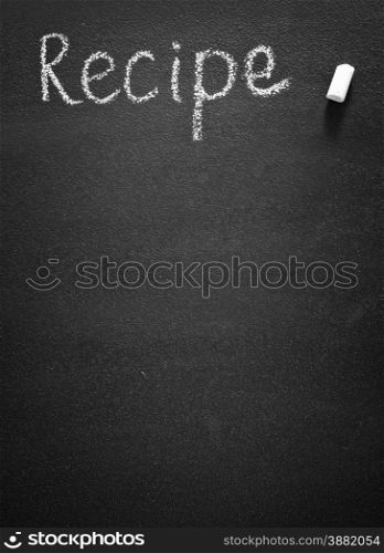 black board for recipe, black board and chalk