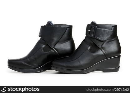 Black boots isolated on the white background