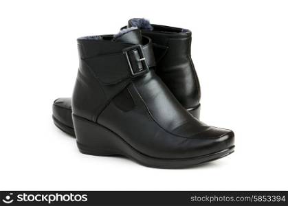 Black boots isolated on the white background