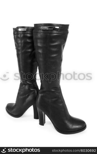 Black boots isolated on the white background