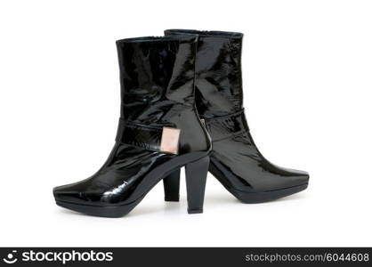 Black boots isolated on the white background