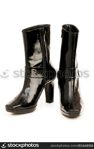 Black boots isolated on the white background