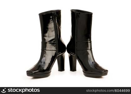 Black boots isolated on the white background